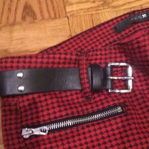 Joe’s Moto Punk Houndstooth Skinny Ankle Zip Jeans